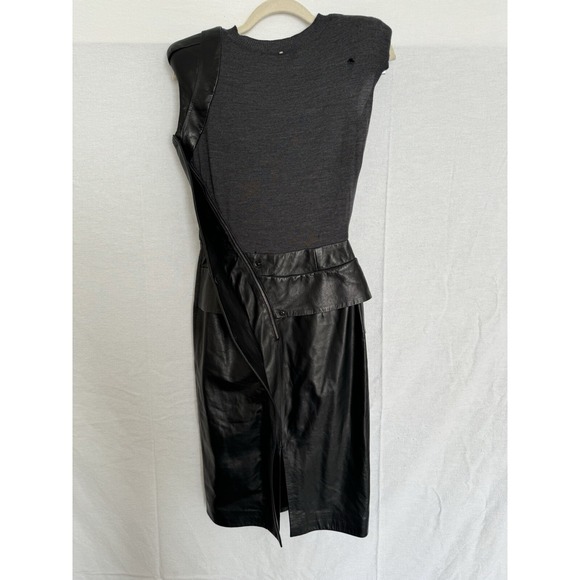 SPORTMAX Defile - Made In Italy‎ - Lamb Leather And Wool Dress Size 2 Flaws - Picture 3 of 11